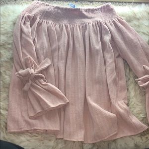 Off the shoulder blush top